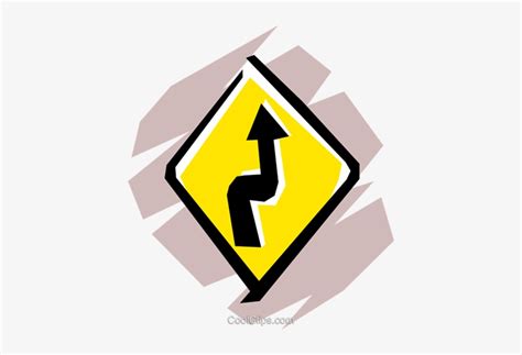 Winding Road Sign Royalty Free Vector Clip Art Illustration Clip Art