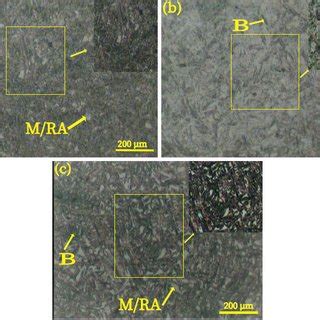 Optical Micrographs Of Q B Specimens Etched In A Nital B