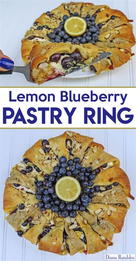 Lemon Blueberry Crescent Roll Cream Cheese Pastry Ring Recipe