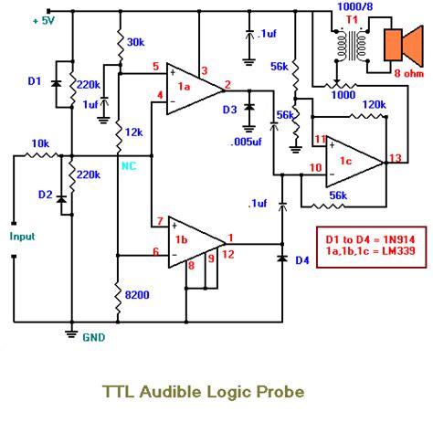 Function table of 1 : Audible Logic Probe | Electronic Circuits Diagram