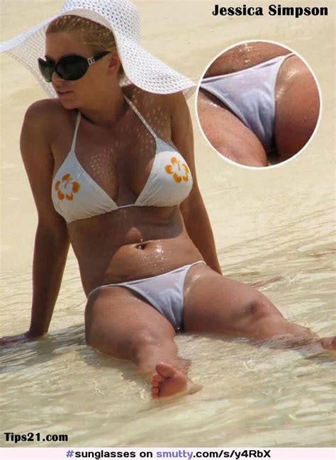 JessicaSIMPSON Wet Cameltoe Bikini Beach Sunglasses Smutty Com