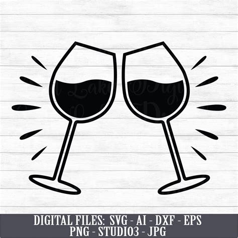Wine Glasses Instant Digital Download Svg Ai Dxf Eps Etsy