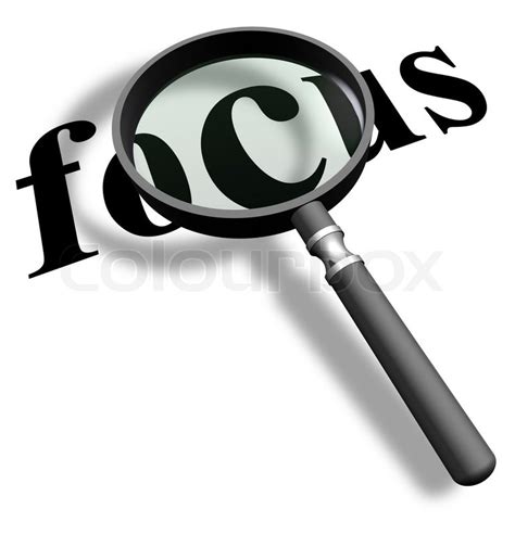 Magnifying Glass With Word Focus Stock Image Colourbox