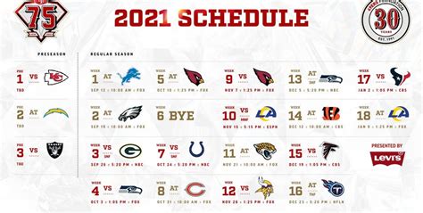 27 at san diego state 49Ers Schedule 2021 Season / Printable San Francisco 49ers ...