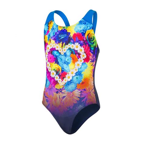 Speedo Girls Placement Digital Splashback Swimsuit Sport From Excell