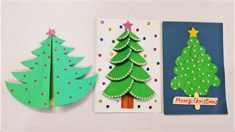 3 Diy Christmas Cards Handmade Christmas Greeting Cards Youtube