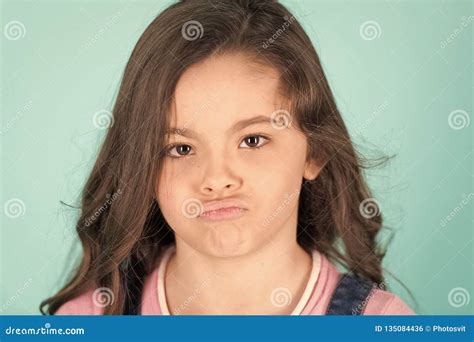 Beautiful Girl Looking Sad With Pouted Lips Stock Photo Image Of