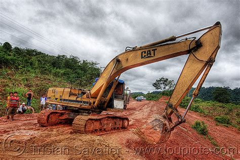 Caterpillar Cat E200b Excavator Road Construction Laos