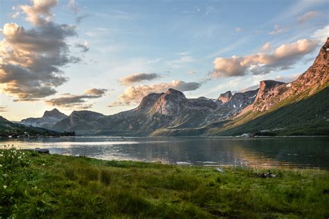 Clouds Daylight Fjord Grass Lake Landscape Mountain