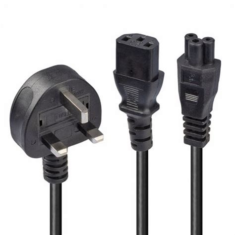 Lindy 25m Uk 3 Pin Plug To Iec C13 And Iec C5 Splitter Extension Cable