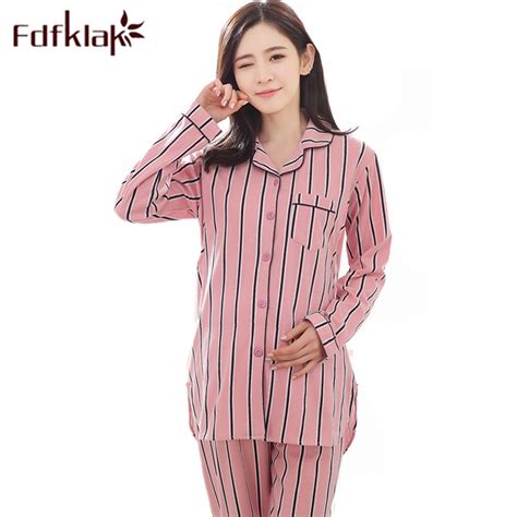 Fdfklak M Xxl Plus Size Spring Long Sleeve Maternity Clothes Pajamas For Pregnant Women