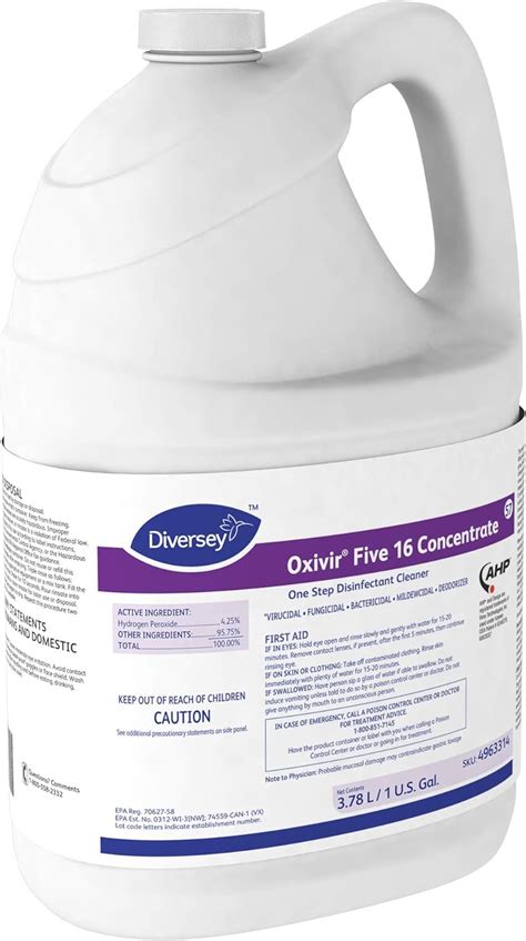 Buy Diversey Oxivir Five Concentrate One Step Disinfectant Cleaner Gallon Container