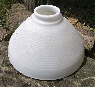 Vintage Torchiere White Milk Glass Lamp Shade Waffle Diffuser Pattern Ebay