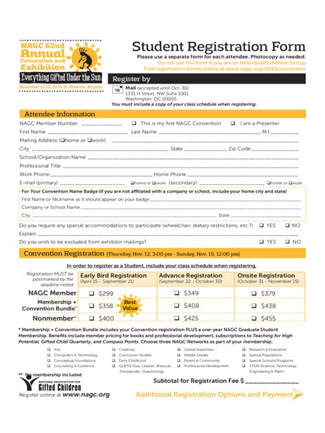 Student Registration Form 5 Free Templates In Pdf Word Excel Download