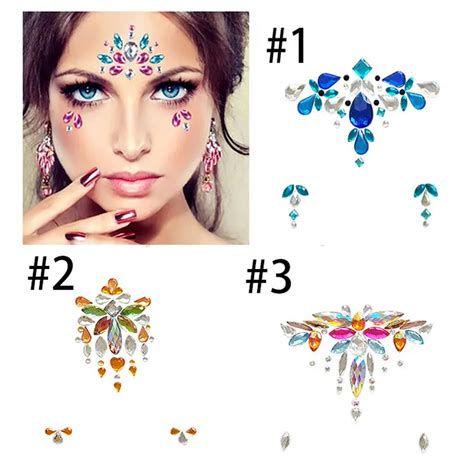 buy new rhinestone makeup sticker face eyes glitter makeup festival makeup body