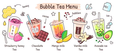 Bubble Tea Menu Boba Drink Template Download On Pngtree