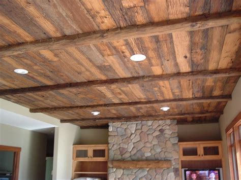 Rustic pine tongue and groove ceiling plank. reclaimed wood ceiling Beautiful!!! | Barn wood ceiling ...