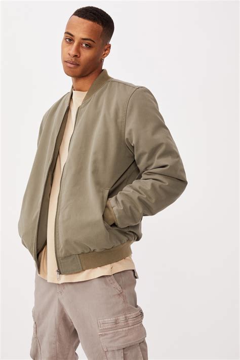 Canvas Bomber Khaki Cotton On Jackets