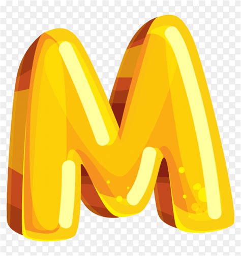 Yellow Color Shaped M Letter On Transparent Background PNG Similar PNG