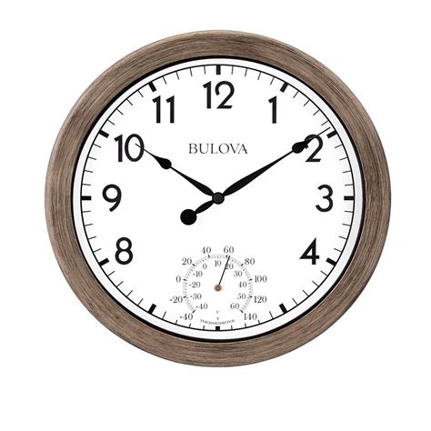 Bulova Indoor Outdoor 1025 In Wall Clock With Rattan Finish And