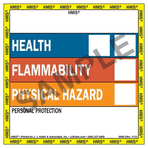 They use colors, numbers, and letters in a rectangular table to communicate hazard information to. Hmis Label For Sale / Hazardous Materials Identification System Hmis From Labelmaster ...