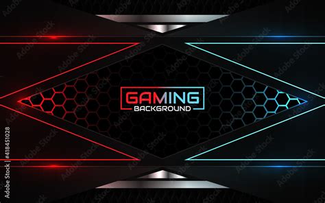 Abstract Futuristic Red And Blue Gaming Background With Modern Esport