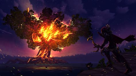 Sylvanas Windrunner Fire Tree World Of Warcraft Wallpaper Hd Games 4k