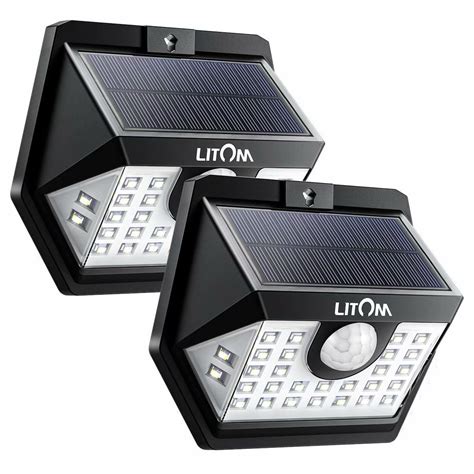 Litom Upgraded 30 Led Solar Lights Outdoor Wireless Ip65 Waterproof