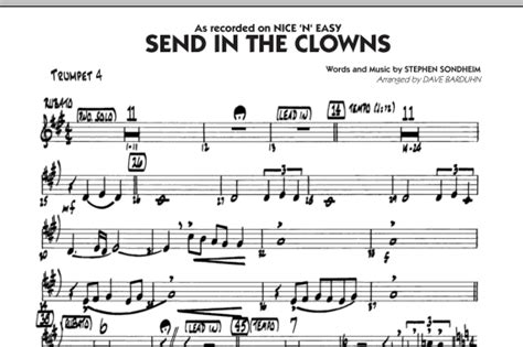Send In The Clowns Trumpet 4 Sheet Music Dave Barduhn Jazz Ensemble