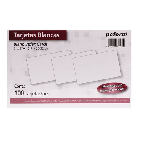 Tarjeta Indice Blanca 5x8 100pz Officemax