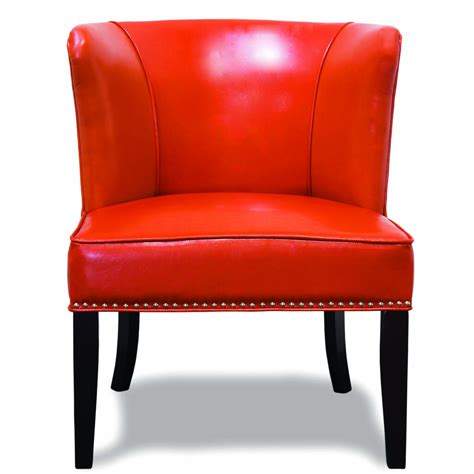 582 Orange Faux Leather Contemporary Living Room 2 Pcs Accent Chair