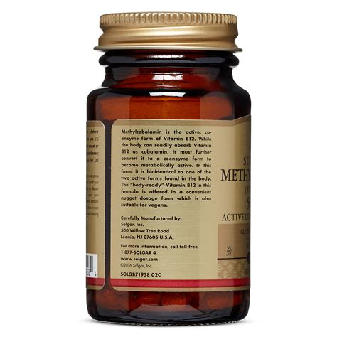Maybe you would like to learn more about one of these? Solgar Methylcobalamin Vitamin B12, 5000 mcg, 30 Nuggets ...