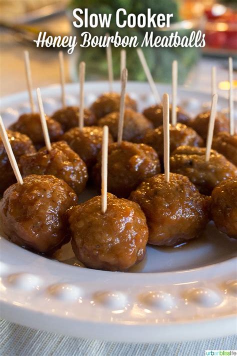 Instructions · to make the meatballs, mix together the ground beef and ground turkey, bread crumbs, egg, salt garlic, thyme, pepper, cayenne pepper, bourbon, and . Slow Cooker Honey Bourbon Meatballs | Recipe | Bourbon ...