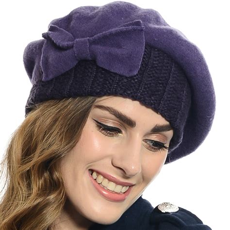 Women 100 Wool Berets French Beret Knit Beanie Skullcap Winter Dress