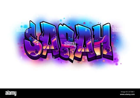 Sarah Name Text Graffiti Word Design Stock Photo Alamy