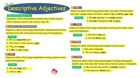 Apa Itu Descriptive Adjectives Pembahasan Lengkap Definisi Dan Jenis