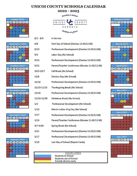 Unicoi County Schools District Calendars