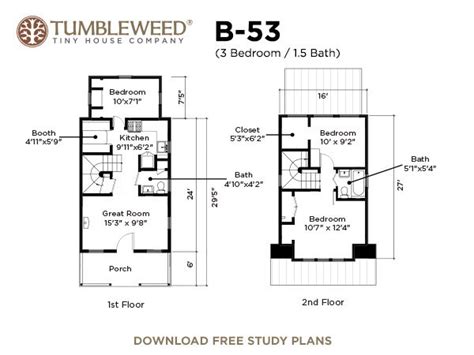 B 53 Plans By Tumbleweed Dream Tiny Solar House
