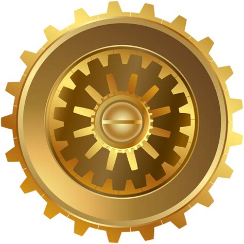Gold Steampunk Gear Png Clip Art Image Gold Logo Design Art Images
