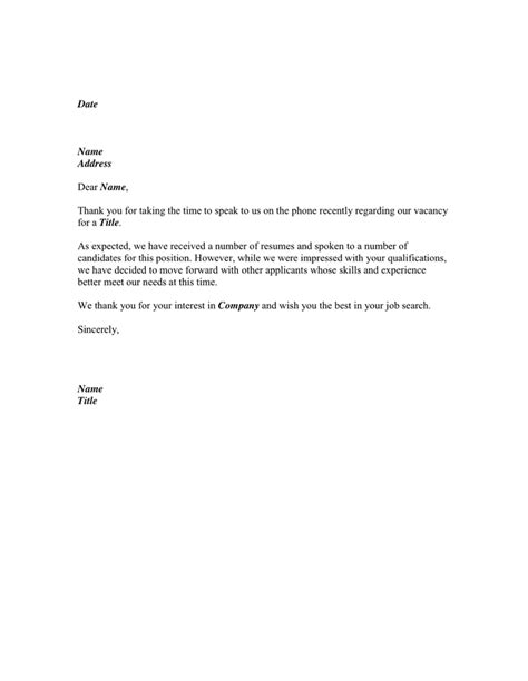Rejection Letter Sample Download Free Documents For Pdf Word And Excel