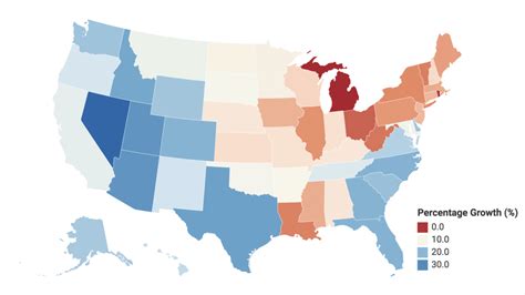 Map OC U S Population Growth Rate Per State Infographic Tv