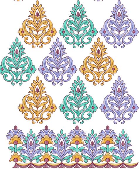 Embdesigntube All Over Border Embroidery Designs Free Download