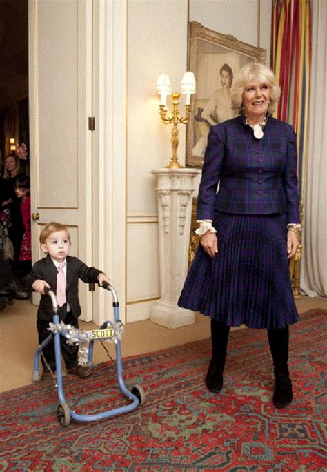 Camilla Duchess Of Cornwall Meets Three Year Old Scott Walters As