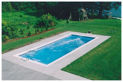 25 Stunning Rectangle Inground Pool Design Ideas With Sun Shelf Small Inground Pool
