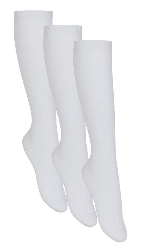 Socks Girl Knee High 3 Pair White Academic Outfitters Fortworth