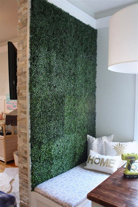 Boxwood Hedge Wall Inside Your Home Diy Accent Wall Wall Design Diy