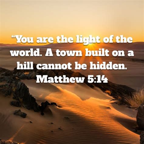 Matthew 5 14 “you Are The Light Of The World A Town Built On A Hill