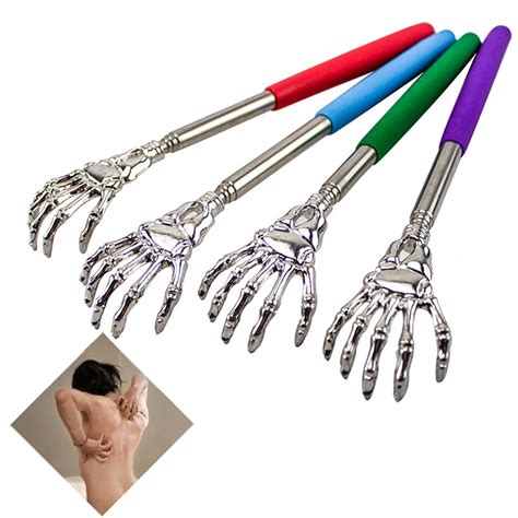 Yirtree 4 Pack Telescoping Back Scratcher Portable Extendable Telescopic Bear Claws Metal Back