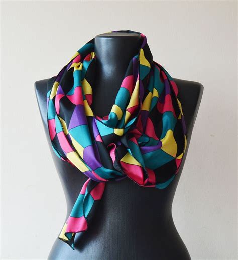 multi color women scarf geometric silk satin scarf rectangular scarves long scarf birthday