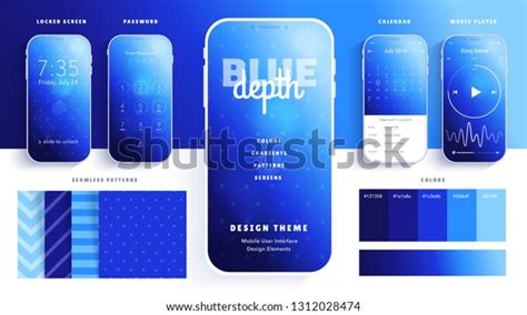 User Interface Design Elements Set Blue Stock Vector Royalty Free